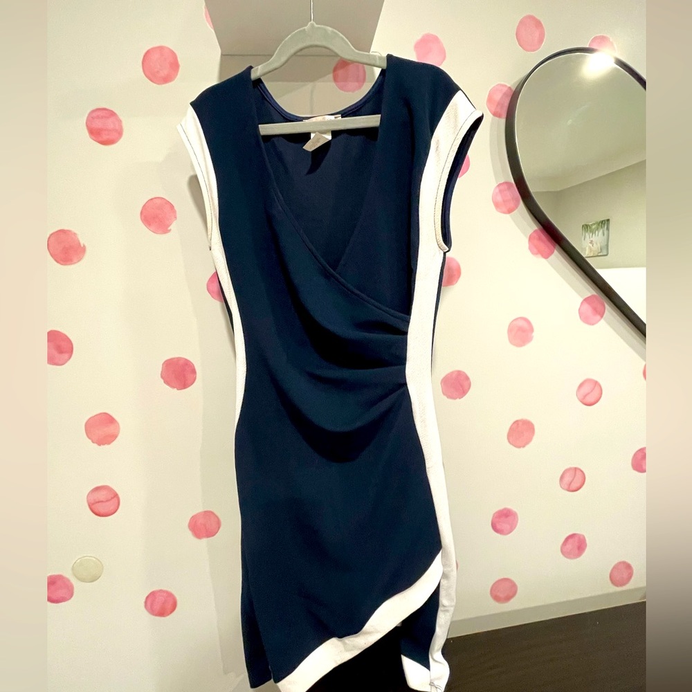 A’gaci dress navy blue and white